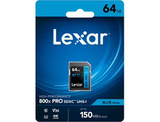 LEXAR - Carte mémoire 64 Go High-Performance 800x Pro SDXC 64GB