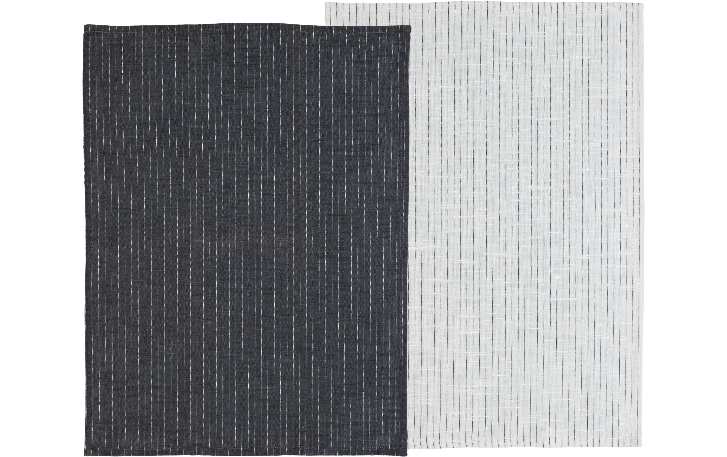 Geschirrtuch-Set Chambray Soft 2 Stück, Schwarz/WeissGeschirrtuch Set aus Bio-Baumwolle