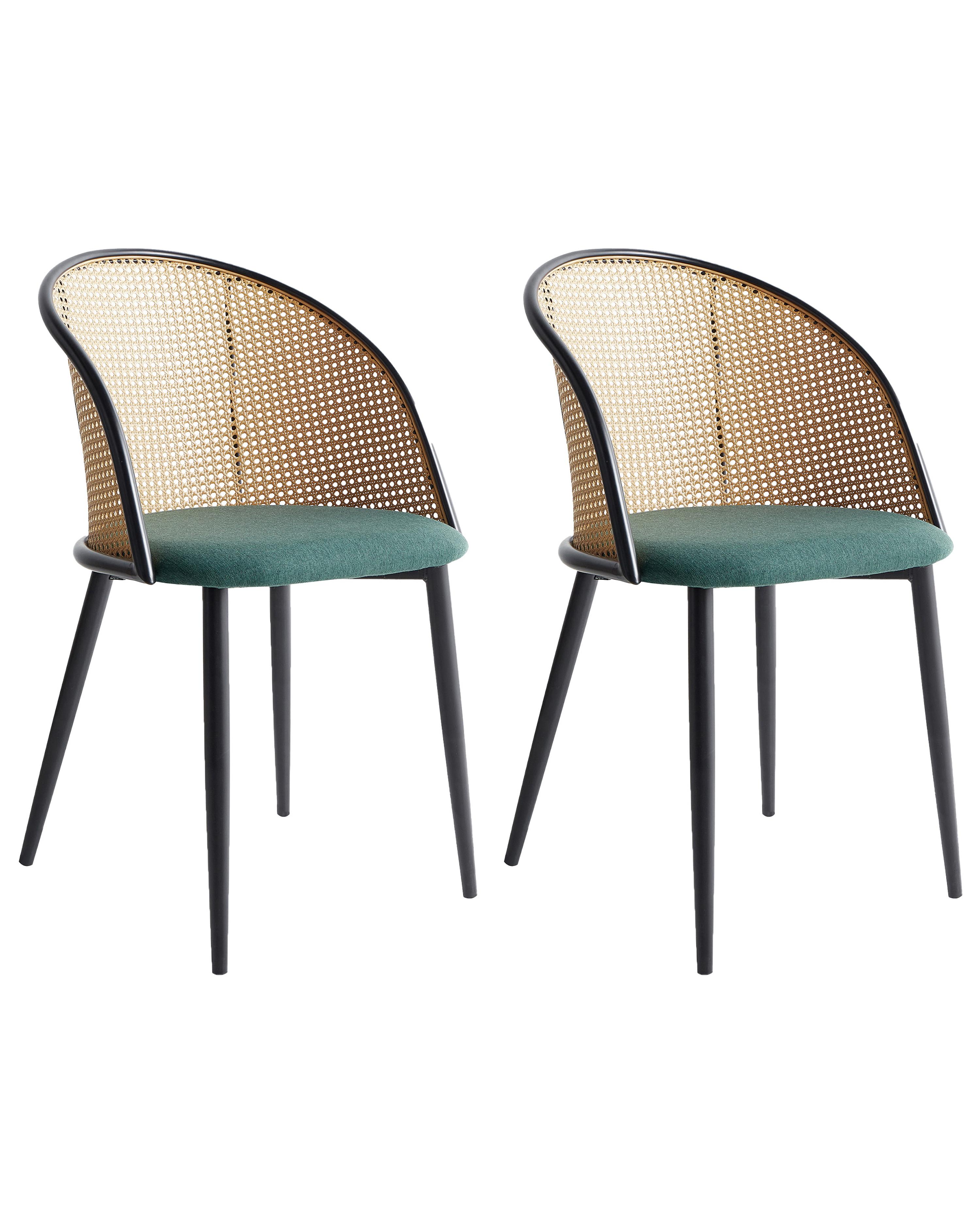 Set van 2 eetkamerstoelen CORNELL Metaal Groen