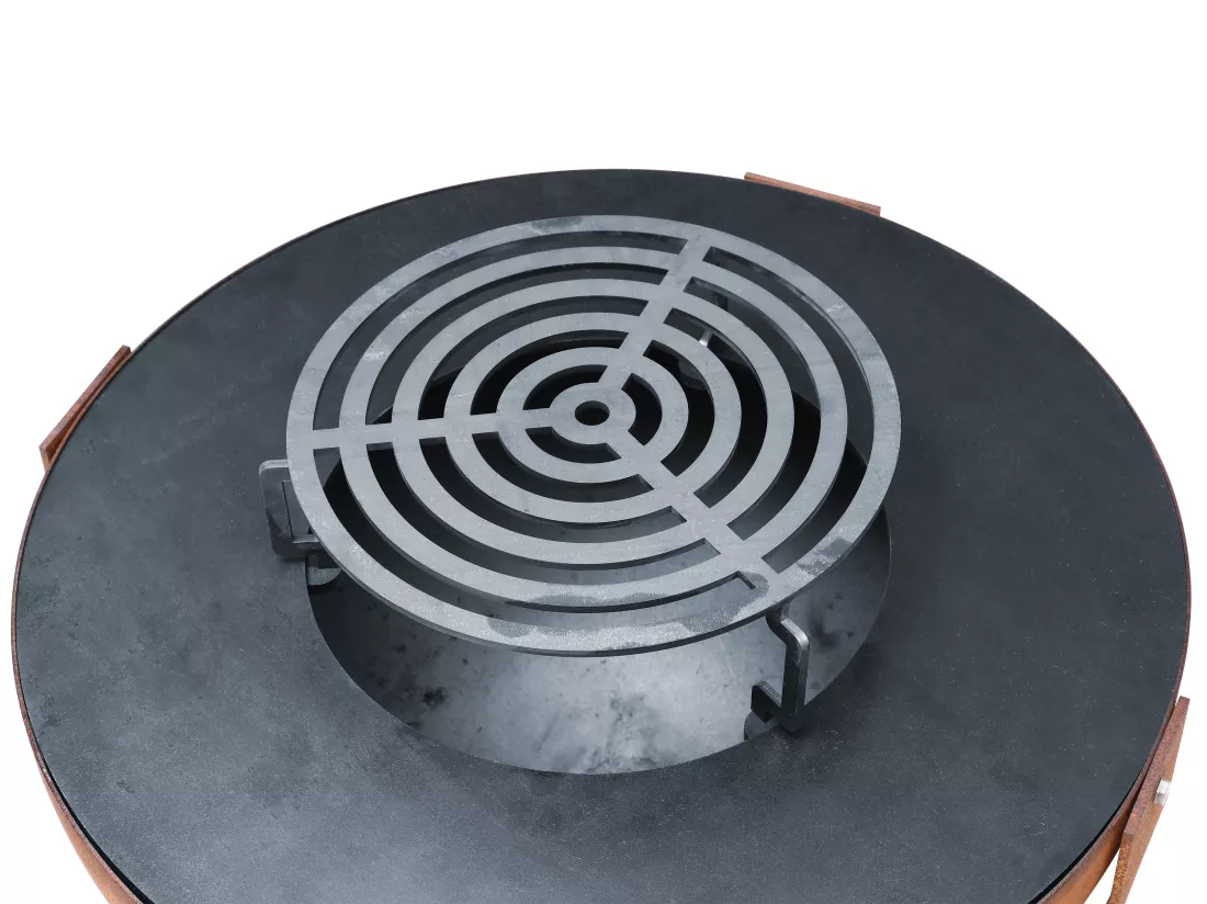 Barbecue plancha brasero 3 en 1 en acier Corten - L70 x H80 x P70 cm - GREZIO