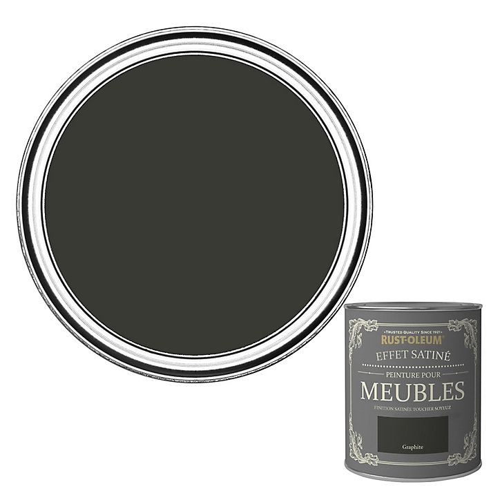 Peinture pour meubles Rust-Oleum graphite effet poudré satin 125ml