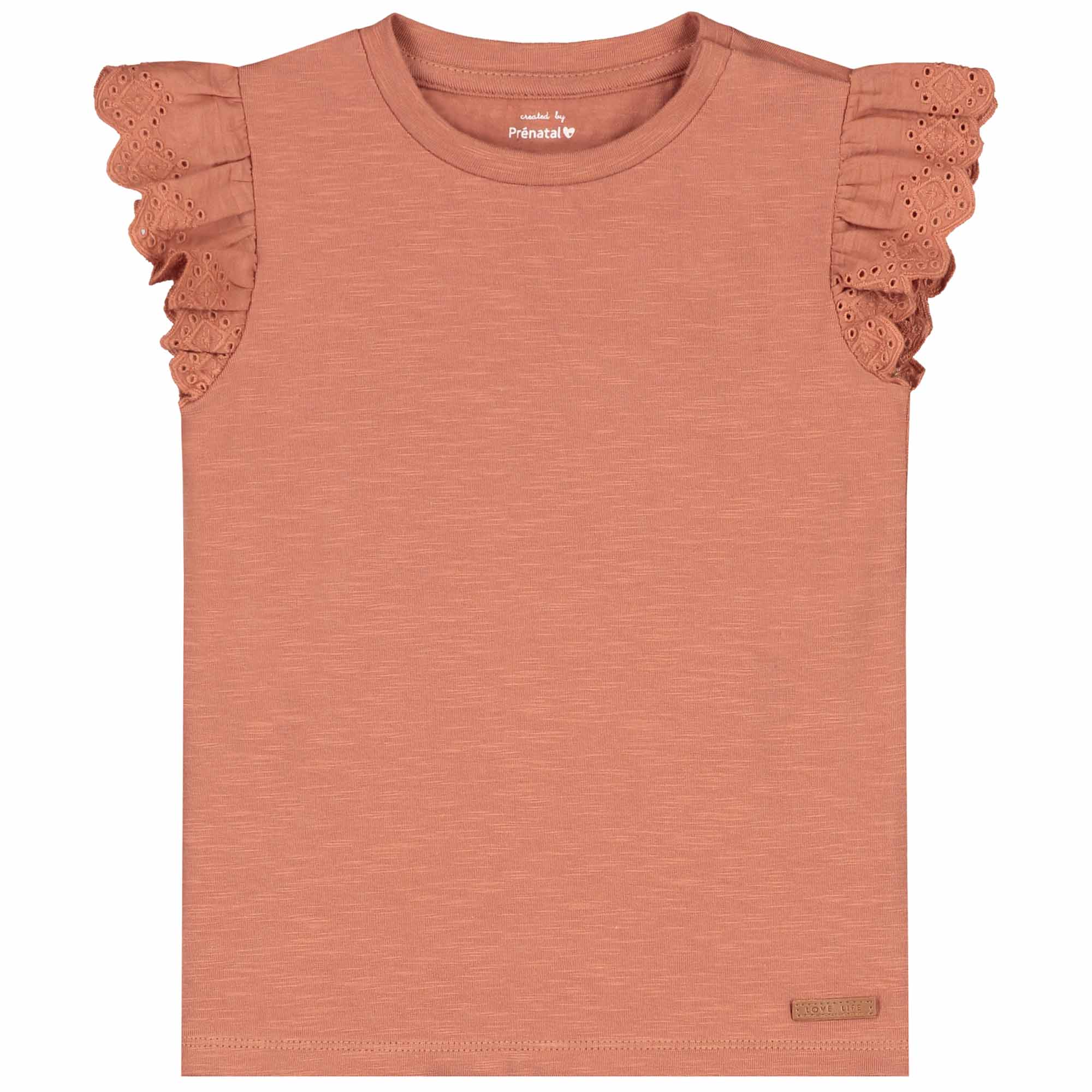 Prénatal peuter T-shirt korte mouwen effen bruin