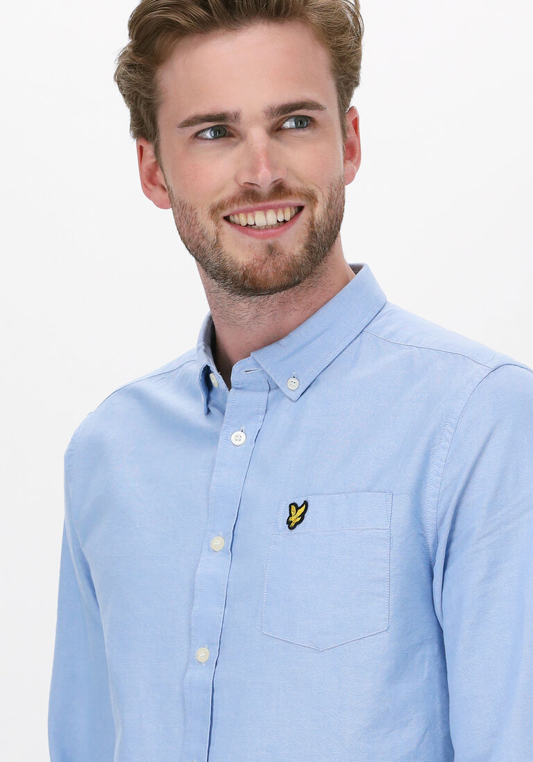 LYLE & SCOTT blauwe lyle & scott casual overhemd oxford shirt