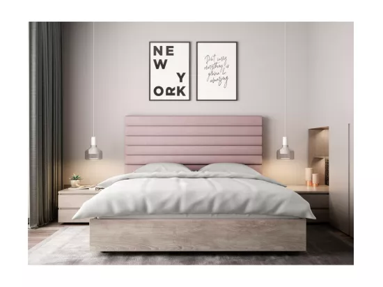 Tête de lit en tissu LUCA - Rose, Largeur - 160 cm