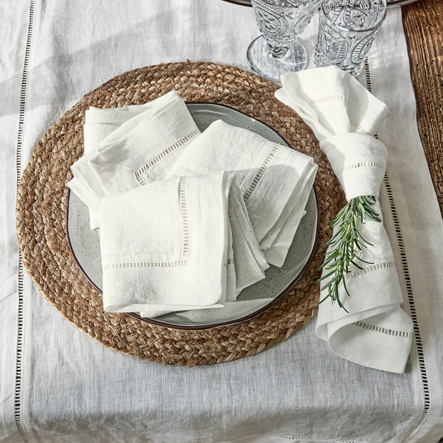 Serviette 4er Set Covent Garden weiß