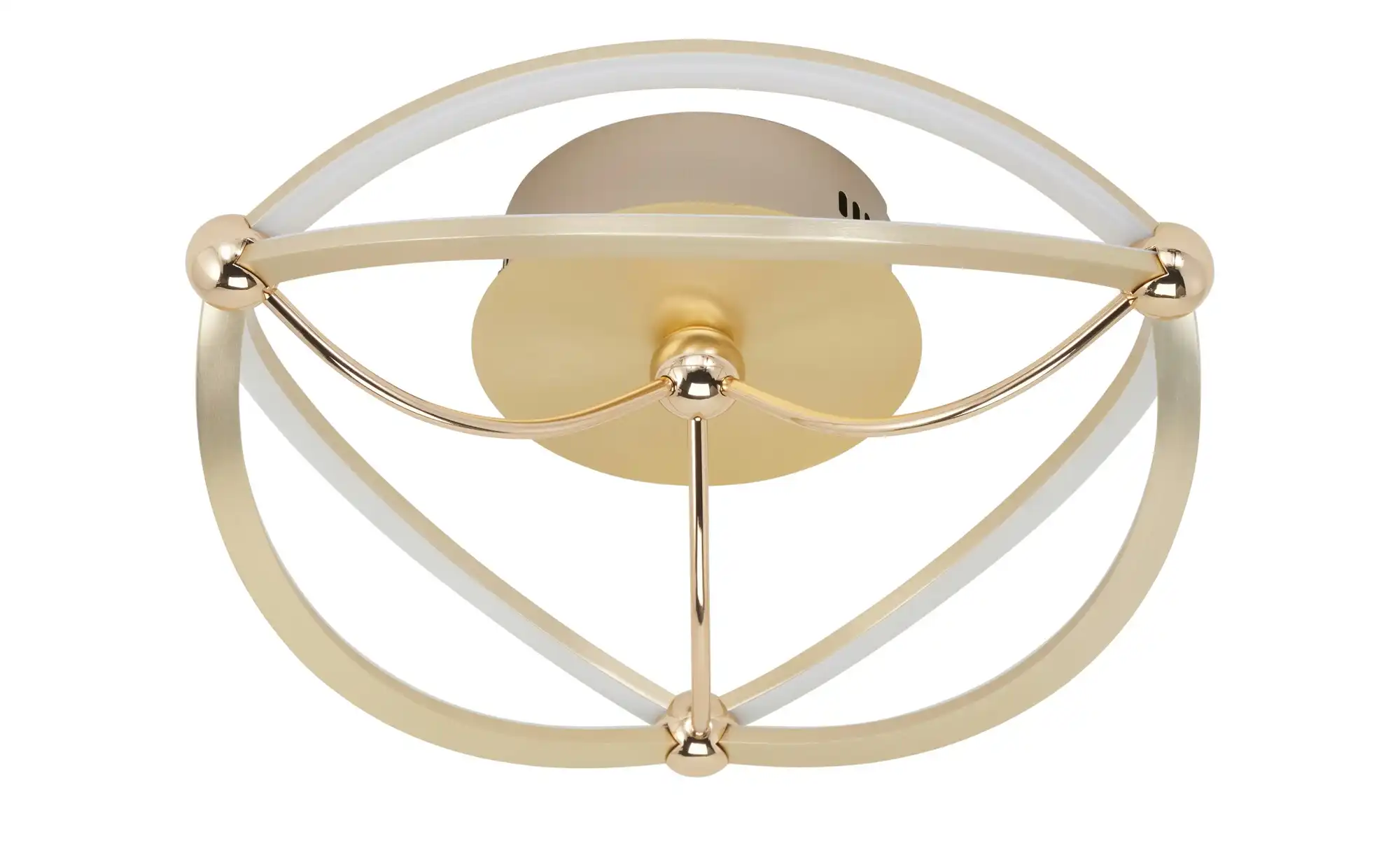 Trio LED-Deckenleuchte, messing-matt, geschwungen