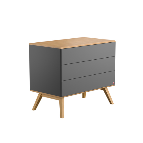 Chambre TRIO lit 70x140 commode armoire NATURE Gris - VOX