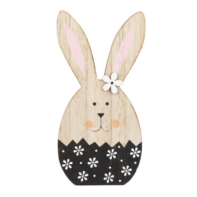 Standdeko - Hase - aus Holz - ca. 12,5 x 2 x 24 cm