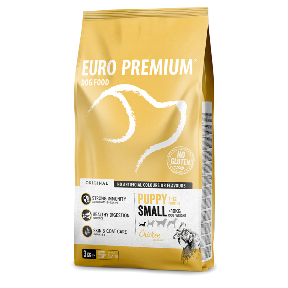Euro-Premium Puppy Small Kip - Rijst3 kg