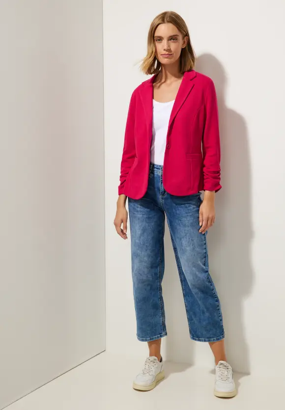 Basic Blazer mit Raffungen - carmine red