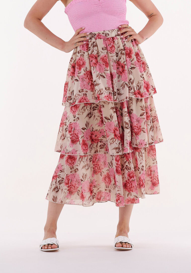 NA-KD roze na-kd a-lijn midi frilled skirt