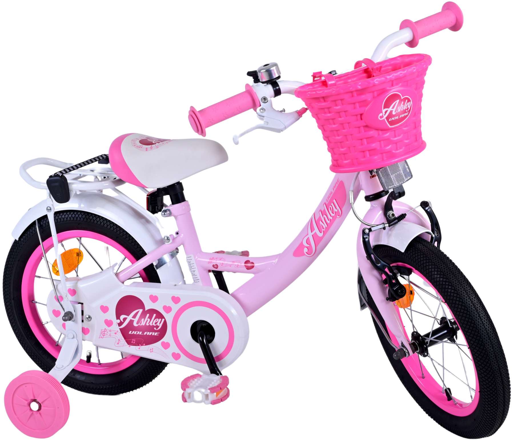 TPFSports Ashley Kinderfahrrad - Mädchen - 14 Zoll - Rücktritt + Handbremse - Weiß