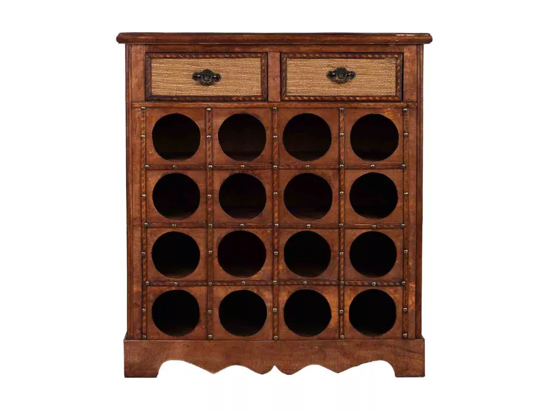 Coffre à bouteilles en bois marron 63x31x69,5h cm
