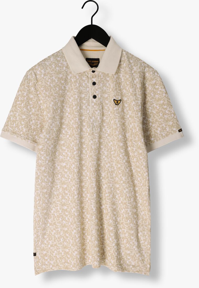 PME LEGEND beige pme legend polo short sleeve polo fine pique all over print
