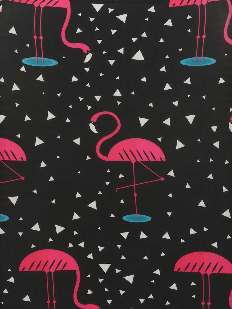 Housse de valise Periea Black with Pink Flamingos S