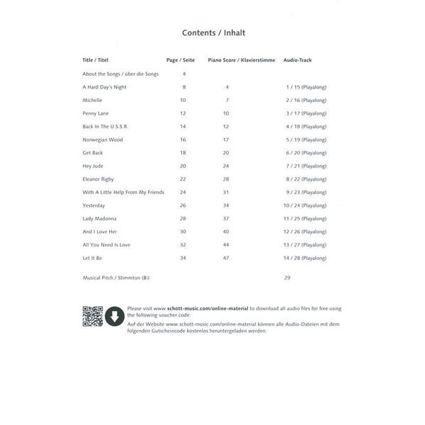 Schott Beatles Classics A-Sax