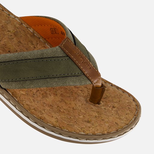 Rieker Ambor Slippers groen Leer