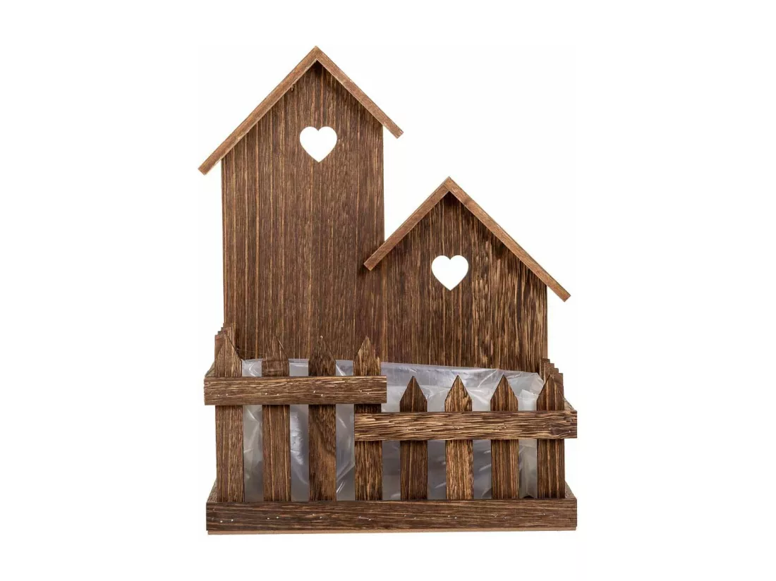 Support en bois marron 26.5x15x35h