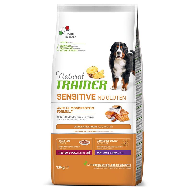 Natural Trainer Sensitive No Gluten Medium/Maxi Mature saumon