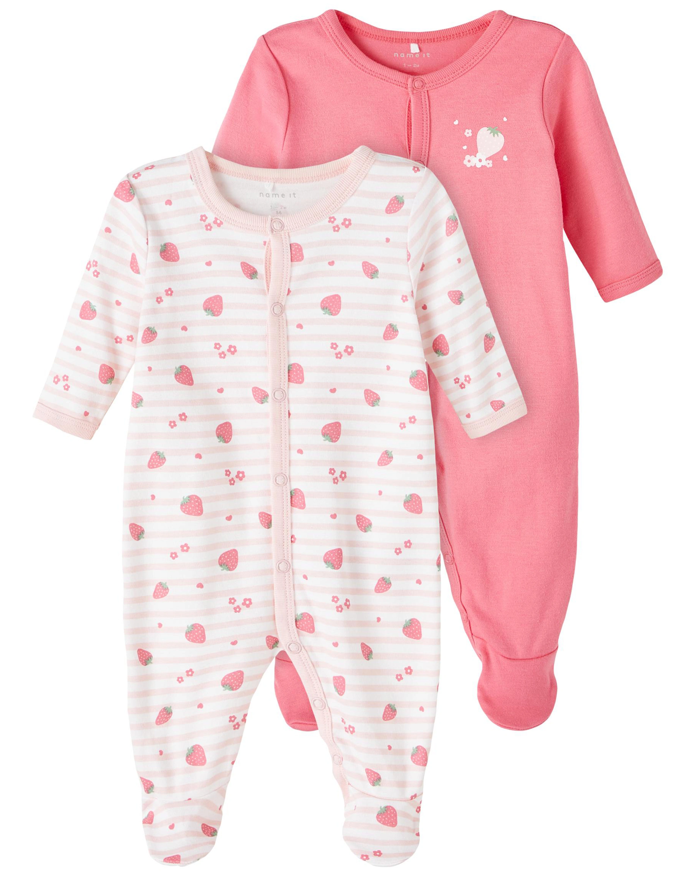 Schlafstrampler NBFNIGHTSUIT mit Fuß 2er Pack in camellia rose