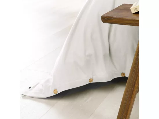 HEDDA - Housse de Couette 200x200cm Flanelle de Coton Coloris Neige