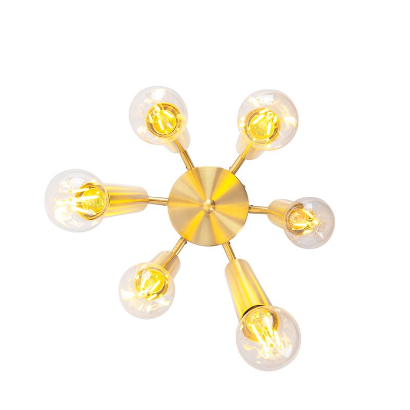 Art deco plafondlamp goud 6-lichts -Tubi