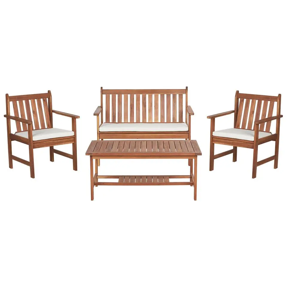 ALTIDONA - Loungeset - Lichthout/Wit - Acaciahout