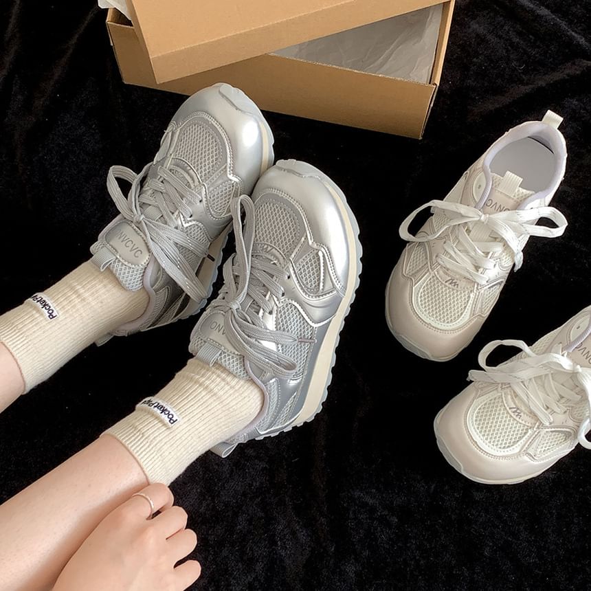 Silverslyre - Mesh Contrast Block Sneakers