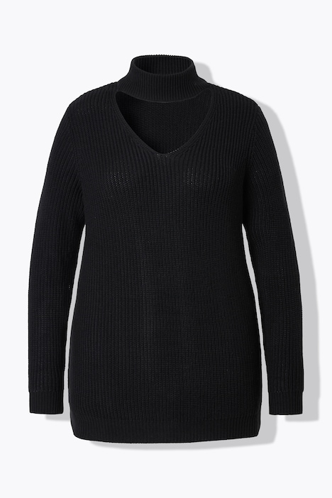 Pullover, Regular Fit, V-Ausschnitt mit Choker