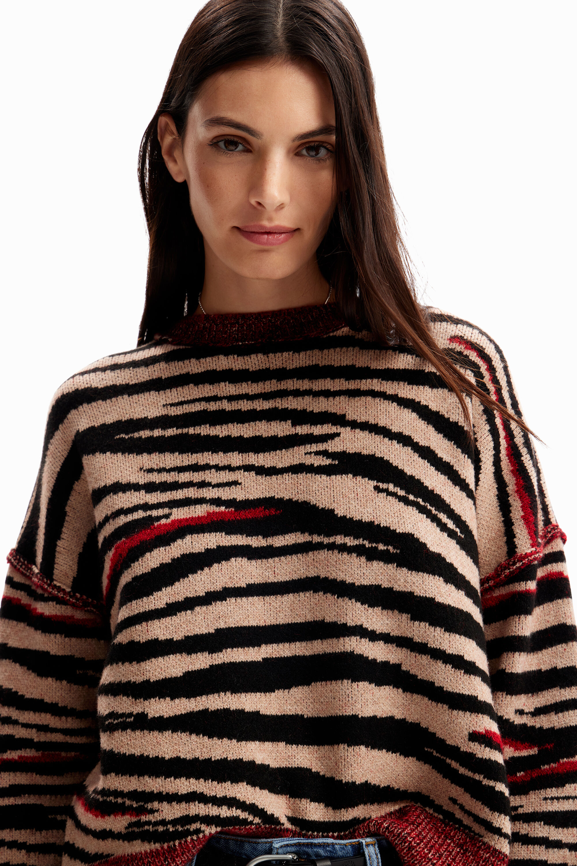 Suéter oversized com estampa de zebra