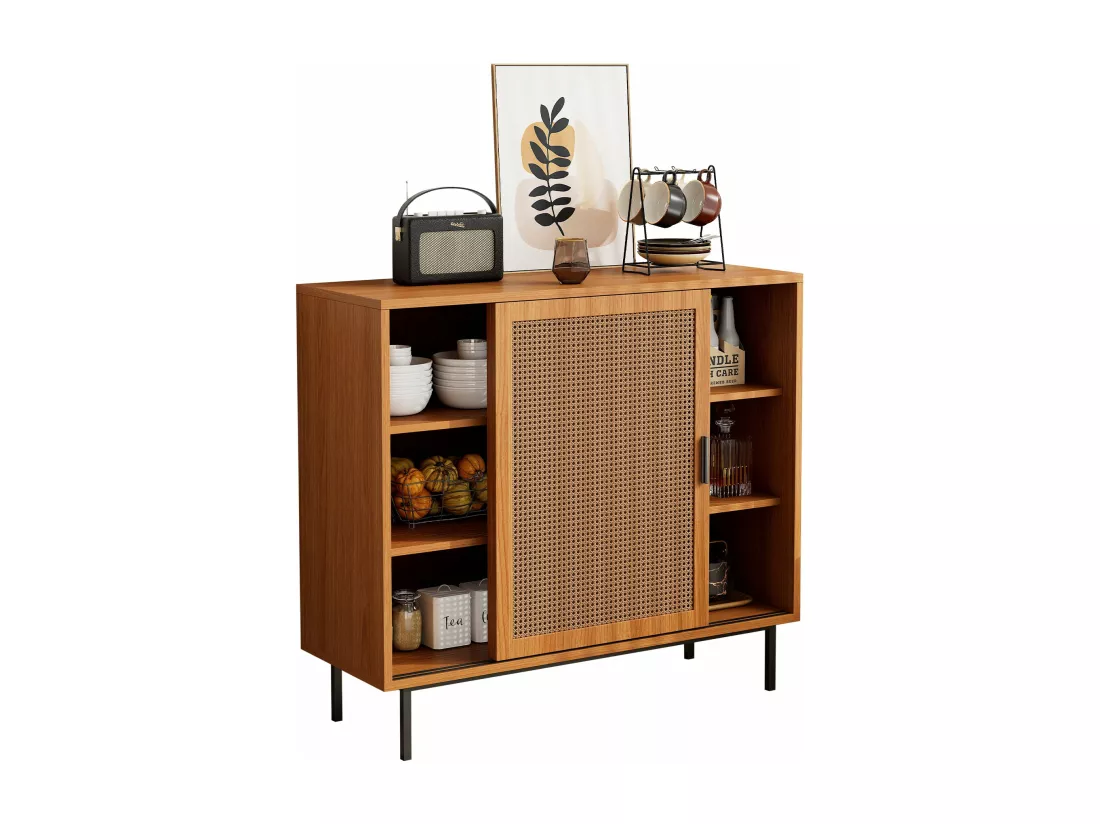 Buffet à portes coulissantes avec étagères réglables,d100cm×h90cm