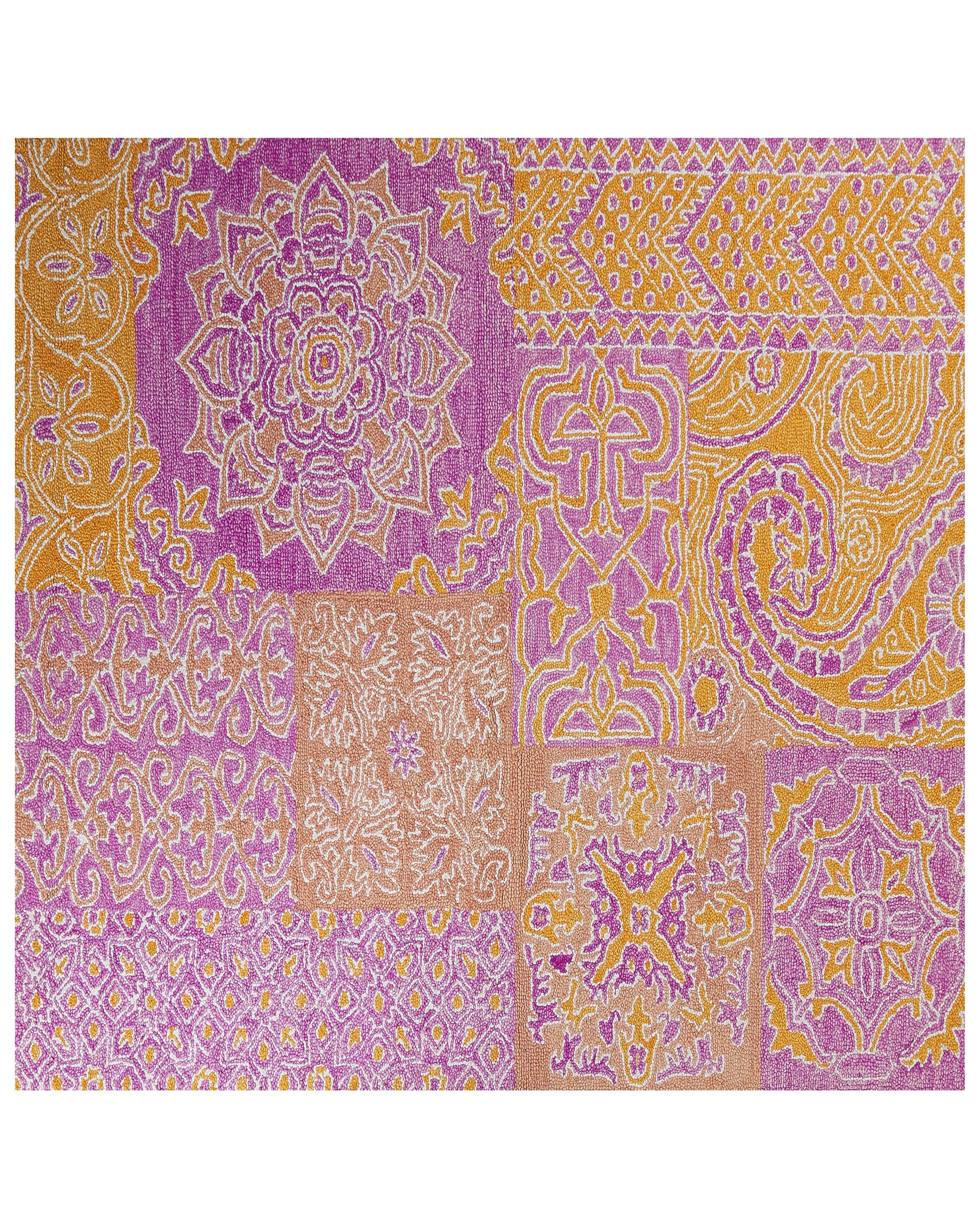 Vloerkleed AVANOS Roze 200 x 200 cm Wol
