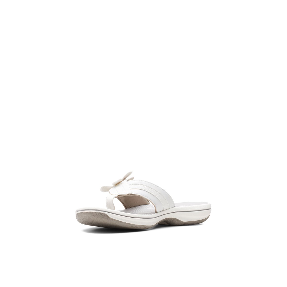 CLARKS-Brinkleyflor-Tongs sandales à talon plat - Talon plat - Blanc