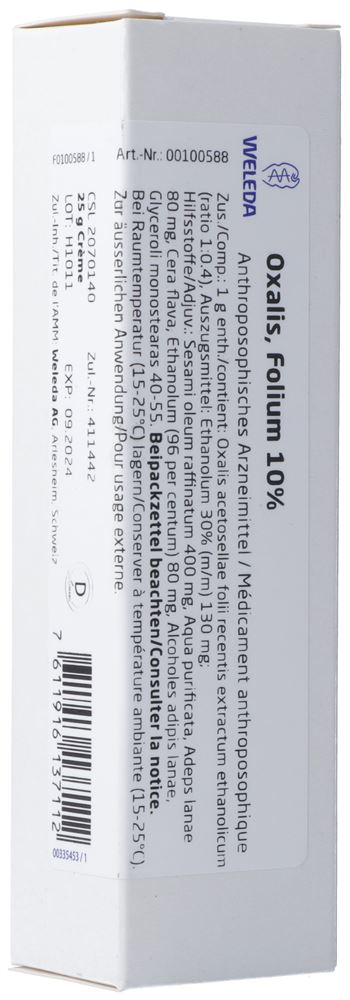 Weleda Oxalis Folium Creme 10 % Tb 25 g