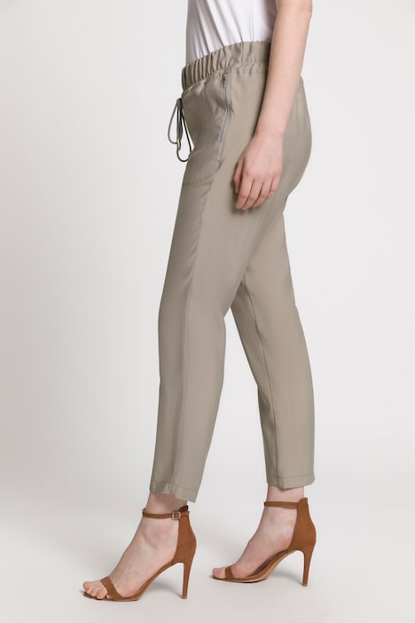 7/8-Hose, schmales Bein, Elastikbund, Zipptaschen