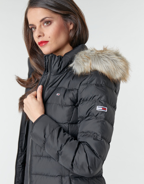 Tommy Jeans - TJW ESSENTIAL HOODED DOWN COAT - Noir