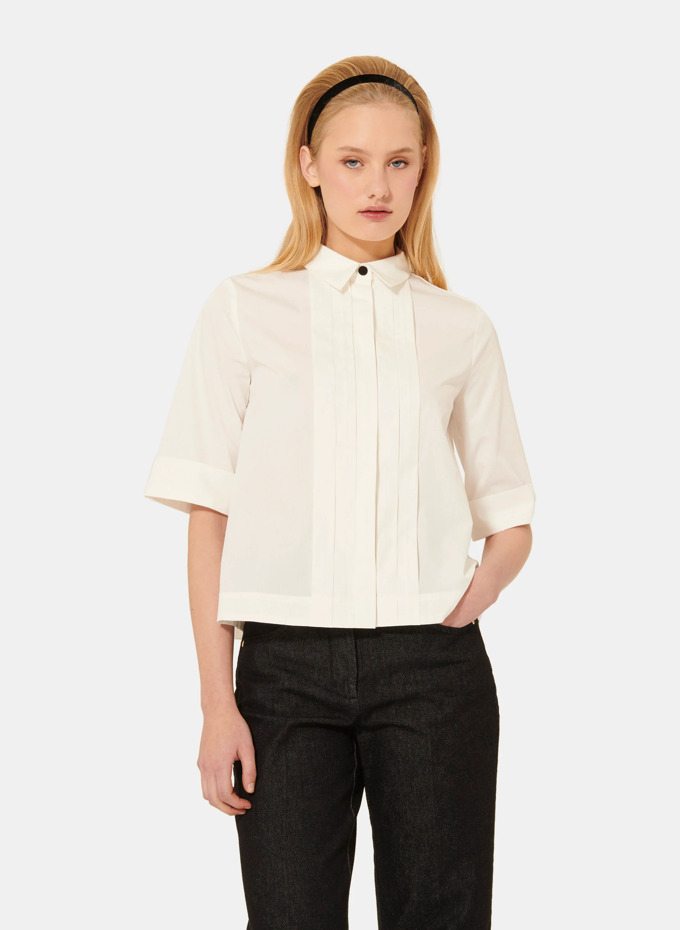 CHINON - Chemise col classique ample en coton | Blanc