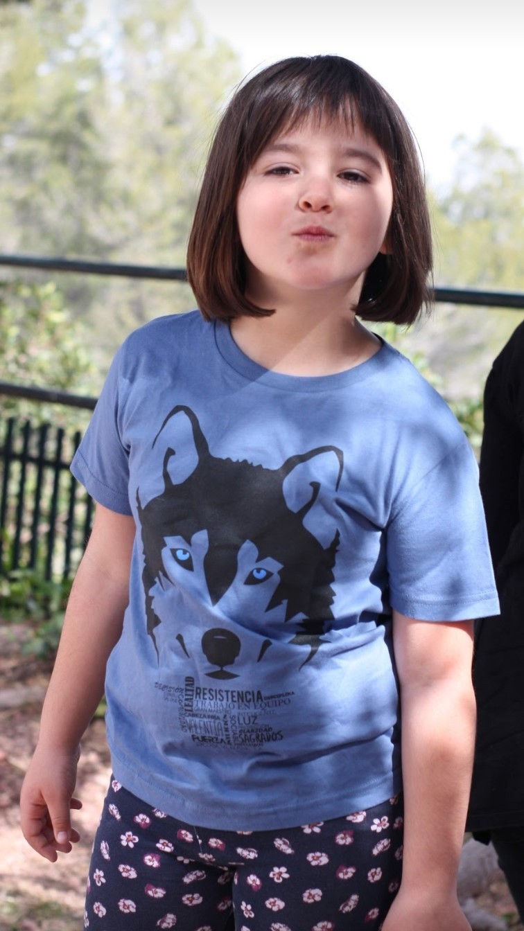 Camiseta branca com estampa de lobo para meninos/meninas