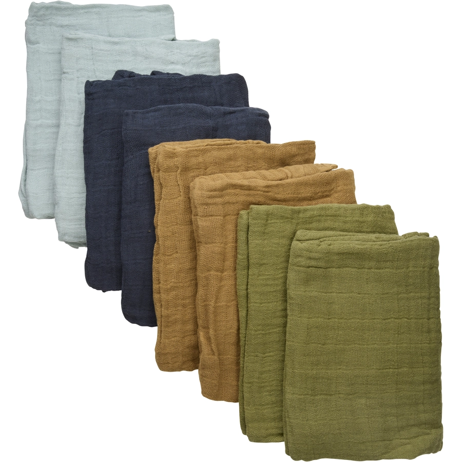 pippi Muslin Tücher 8er Pack Khaki
