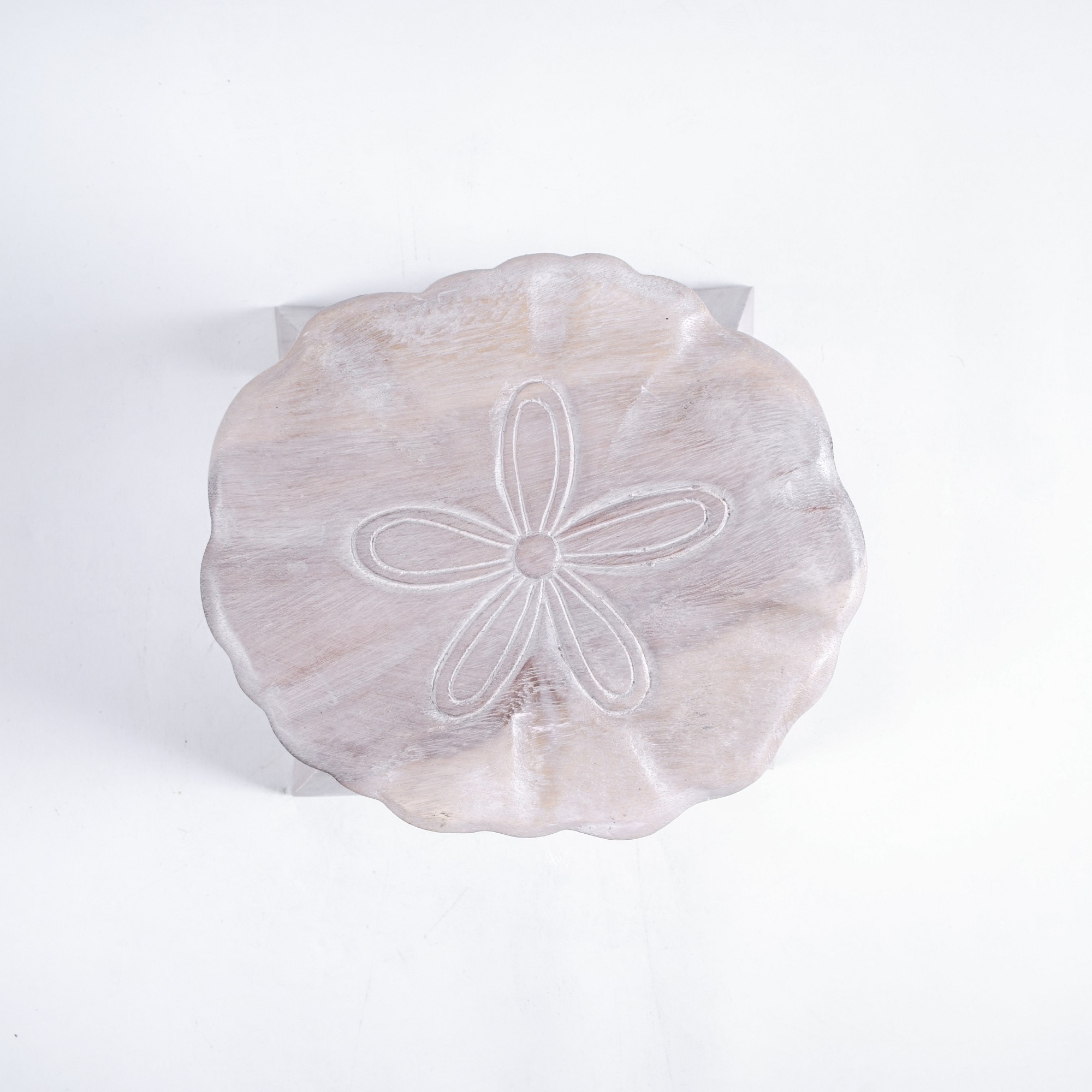 Hocker 'Blume', weiß, Ø 25 cm, H 25 cm von fischer's lagerhaus