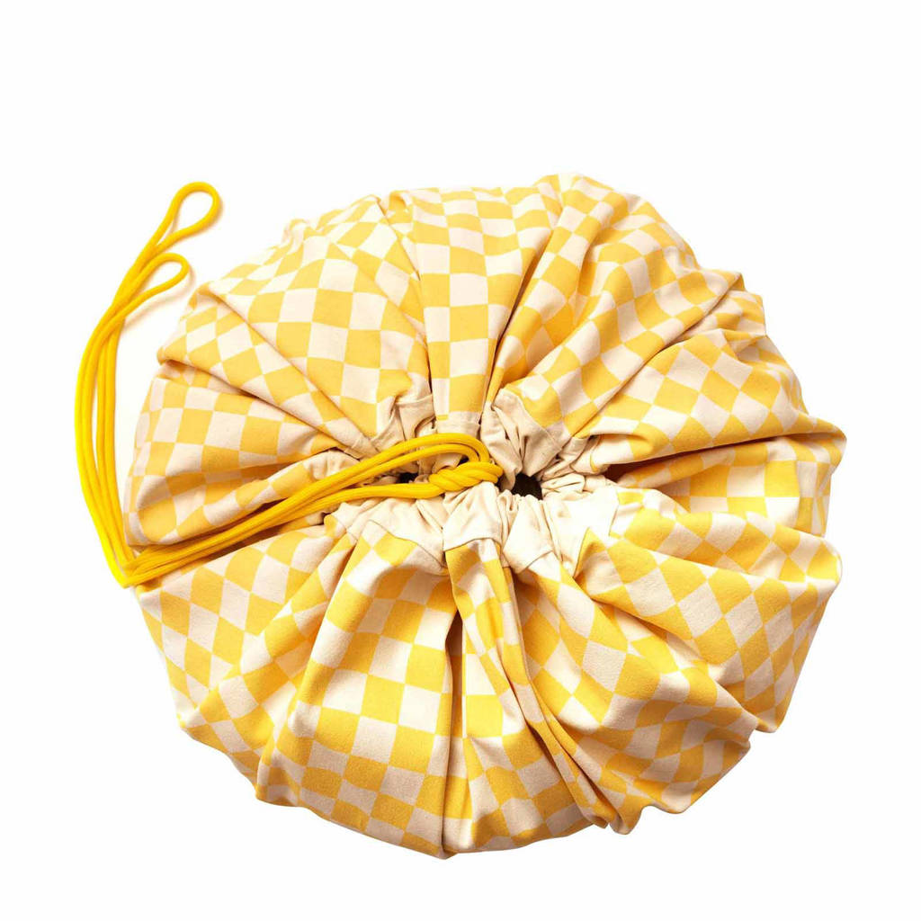 2-in-1 opbergzak / speelkleed Vichy Yellow