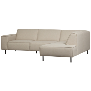 WOOOD hoekbank Roman beige geweven stof met verlenging rechts