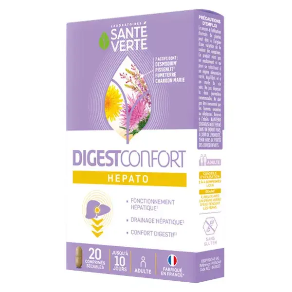 Santé Verte DigestConfort Hepato 20 comprimidos