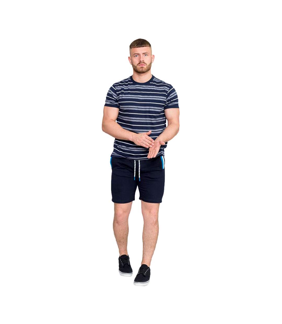 Duke - T-shirt PICCADILLY D555 - Homme (Bleu marine / Blanc) - UTDC376