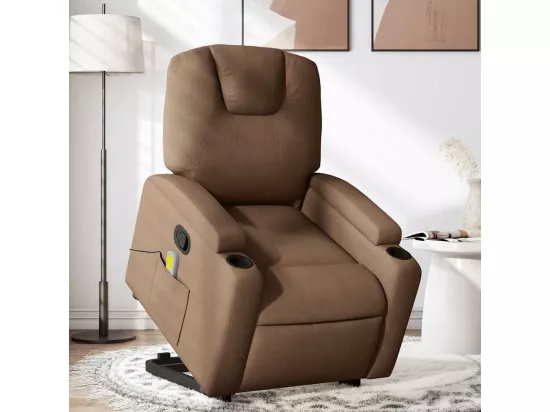 Fauteuil massant inclinable Marron Tissu