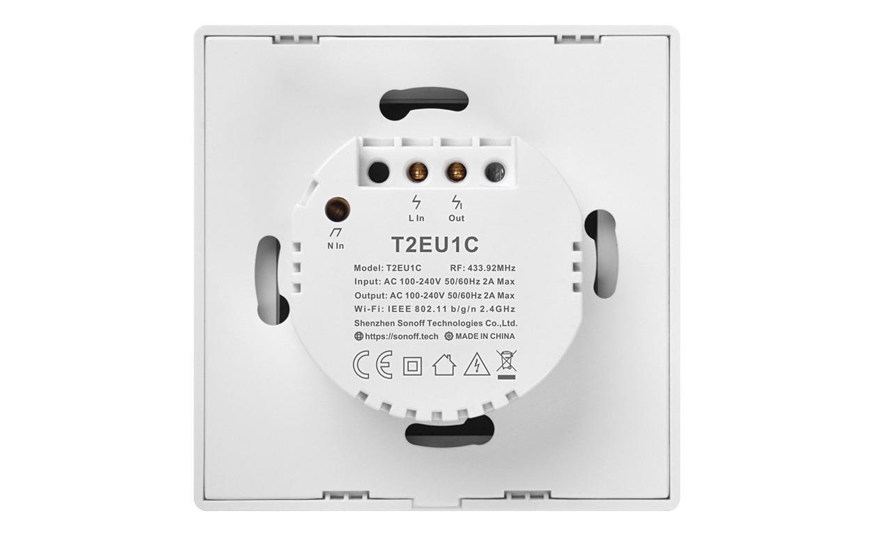 Lichtschalter T2EU1C-TX WiFi-RF, 1-fachIntelligenter 1-gang Wand-Schalter