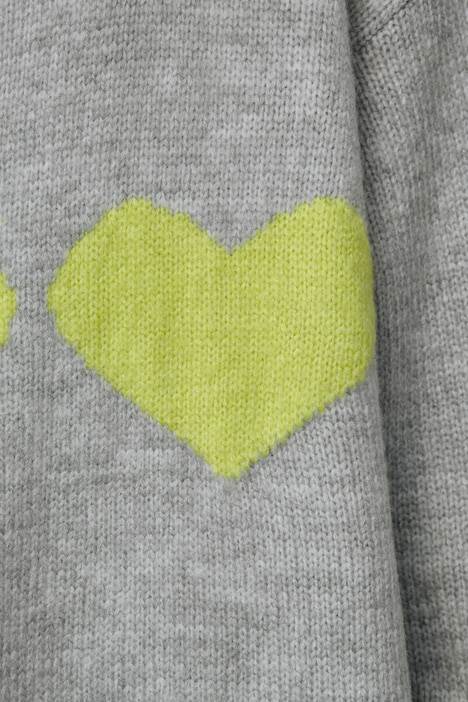 Pullover, oversized, Herzen, V-Ausschnitt, Langarm