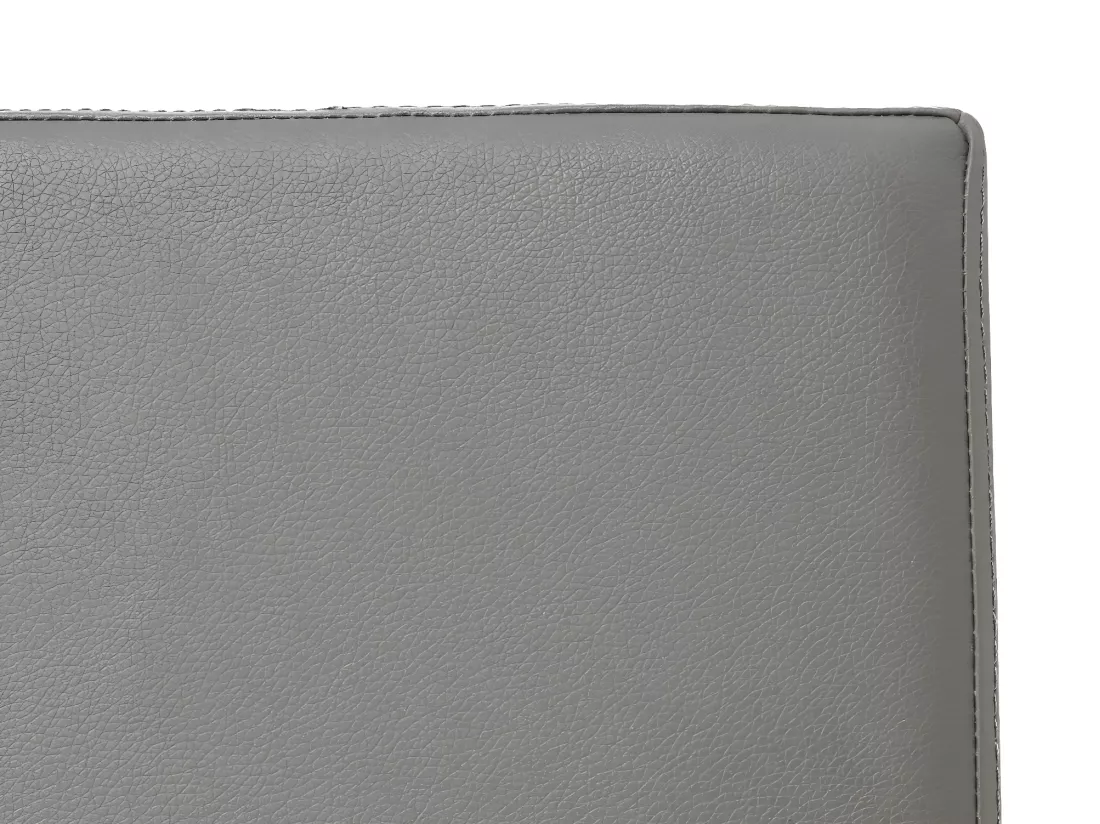 2 en 1 Pouf pliant et coffre de rangement Vinyle Gris 38 x H 37.5 cm