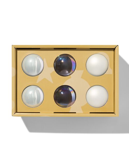 set kerstballen parel - 6 stuks
