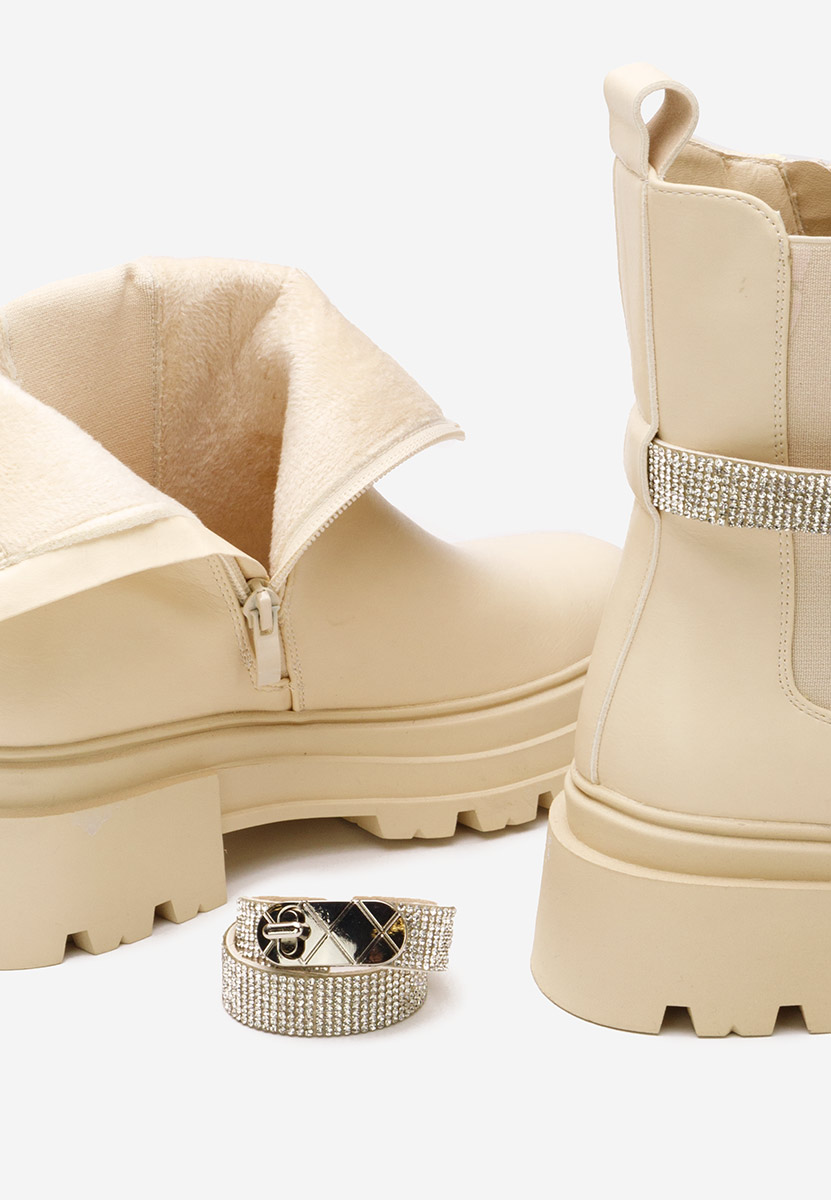 Bottines à plateau beige Marise